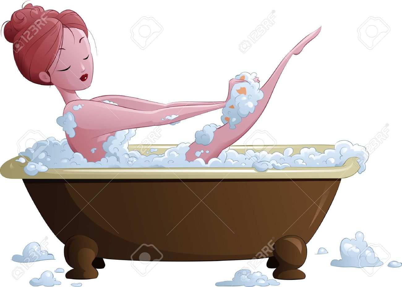 Жена купается ванне. Плавает в ванной. Ванна с пеной. Приятного купания. Моется в ванной.